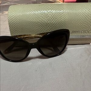 Jimmy Choo Black Sunglasses with Cream Case